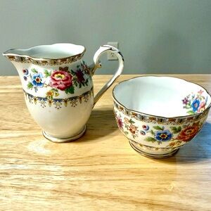 Royal Grafton Malvern Bone China Open Sugar Bowl Dish and Creamer